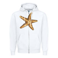White Starfish Zipper Hoodie - LillyAllenDesigns
