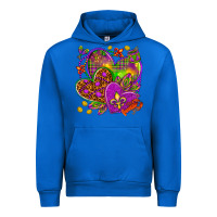 Cobalt Mardi Gras hearts Urban Hoodie - NancyCooperArtShop