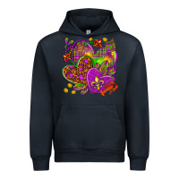 Navy Mardi Gras hearts Urban Hoodie - NancyCooperArtShop