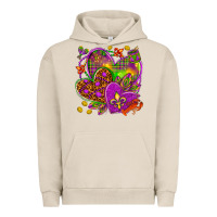 Pigment French Oak Mardi Gras hearts Urban Hoodie - NancyCooperArtShop