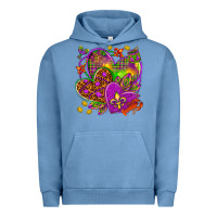 Pigment Pebble Blue Mardi Gras hearts Urban Hoodie - NancyCooperArtShop
