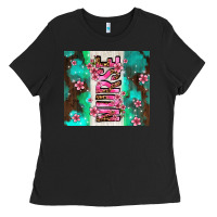 Black pink floral nurse with flowers Ladies Tee - AdoDesignShop