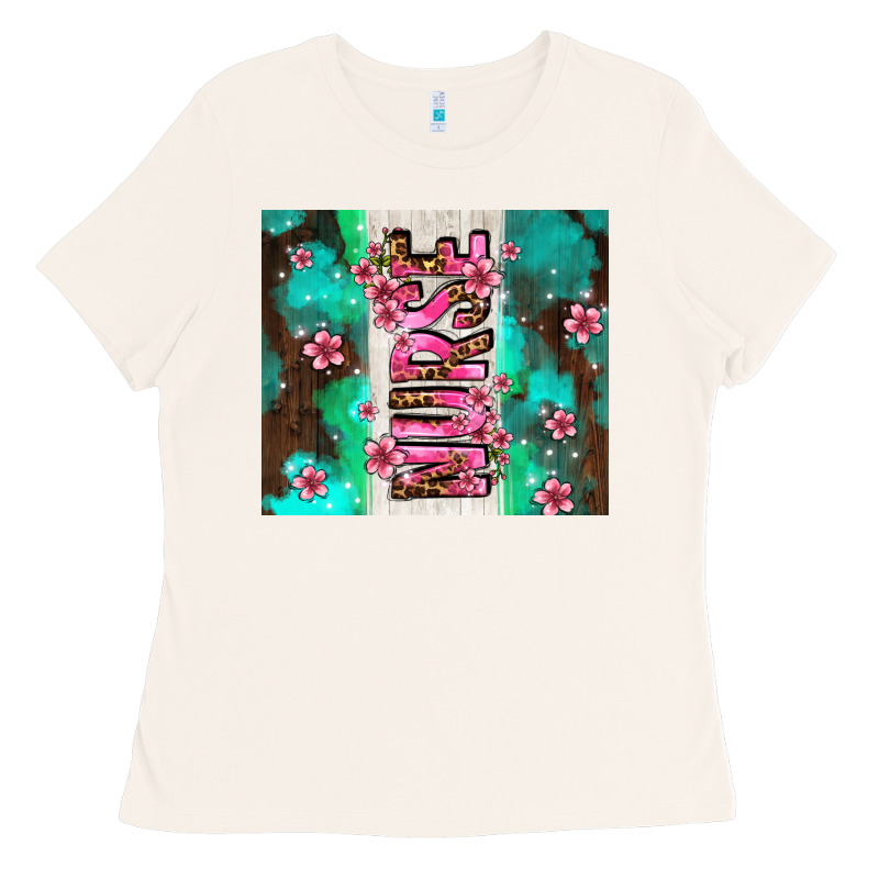 Pink Floral Nurse With Flowers Ladies Tee by AdoDesignShop | Teevron