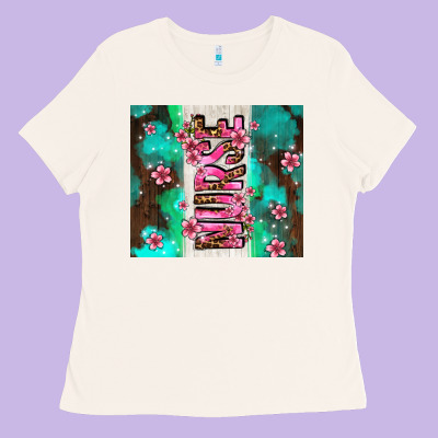 Pink Floral Nurse With Flowers Ladies Tee Designed By Adodesignshop