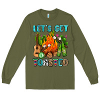 Army Green let's get toasted with camp fire Long Sleeve Tee - AdoDesignShop