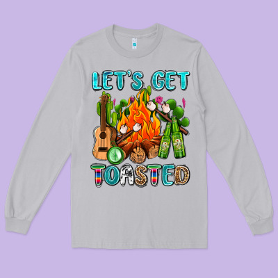 Let's Get Toasted With Camp Fire Long Sleeve Tee Designed By Adodesignshop
