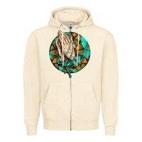 Sandshell western praying hands prayer rosary  faith cross Zipper Hoodie - BarkalooDesign