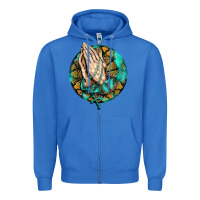 True Royal western praying hands prayer rosary  faith cross Zipper Hoodie - BarkalooDesign