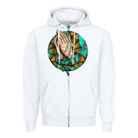White western praying hands prayer rosary  faith cross Zipper Hoodie - BarkalooDesign