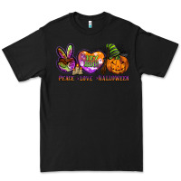 Black peace love halloween Premium Tee - BarkalooDesign