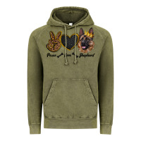 Vintage Olive peace love shepherd Vintage Hoodie - RanaPortraitStore
