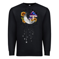 Black moon and mushrooms with sunflower Premium Sweatshirt - MaliasSmallBusiness