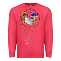 Cardinal moon and mushrooms with sunflower Premium Sweatshirt - MaliasSmallBusiness