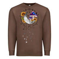 Chestnut moon and mushrooms with sunflower Premium Sweatshirt - MaliasSmallBusiness