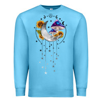 Moon And Mushrooms With Sunflower Premium Sweatshirt | Teevron