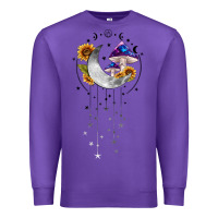 Purple moon and mushrooms with sunflower Premium Sweatshirt - MaliasSmallBusiness