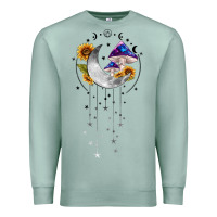 Seafoam moon and mushrooms with sunflower Premium Sweatshirt - MaliasSmallBusiness