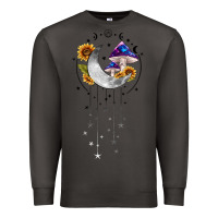 Smoke moon and mushrooms with sunflower Premium Sweatshirt - MaliasSmallBusiness