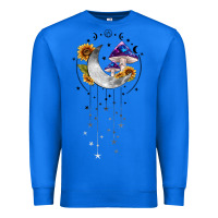 True Royal moon and mushrooms with sunflower Premium Sweatshirt - MaliasSmallBusiness