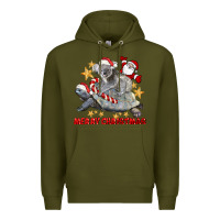 Army Green Merry Christmas Tortoise And Koala Premium Hoodie - LillyAllenDesigns