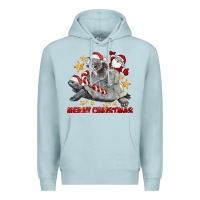 Blue Mist Merry Christmas Tortoise And Koala Premium Hoodie - LillyAllenDesigns