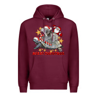 Burgundy Merry Christmas Tortoise And Koala Premium Hoodie - LillyAllenDesigns