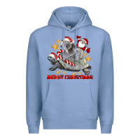 Colony Blue Merry Christmas Tortoise And Koala Premium Hoodie - LillyAllenDesigns