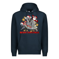 Navy Merry Christmas Tortoise And Koala Premium Hoodie - LillyAllenDesigns
