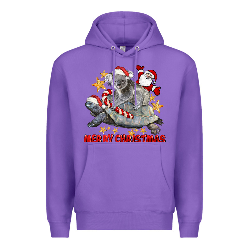 Merry Christmas Tortoise And Koala Premium Hoodie by LillyAllenDesigns | Teevron