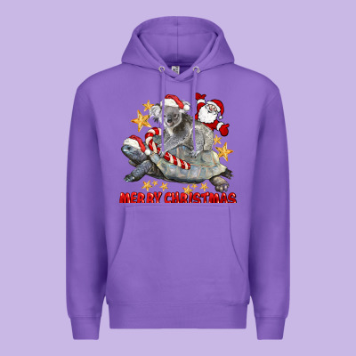 Merry Christmas Tortoise And Koala Premium Hoodie Designed By Lillyallendesigns