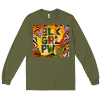 Army Green black girl power tumbler Long Sleeve Tee - BundleAndBundleShop