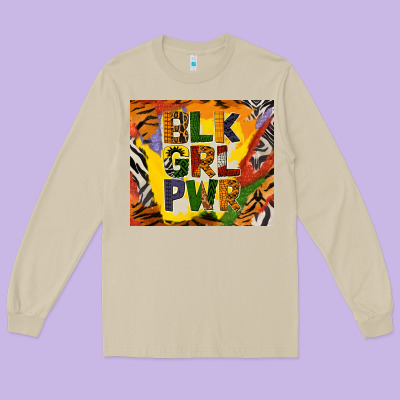 Black Girl Power Tumbler Long Sleeve Tee Designed By Bundleandbundleshop