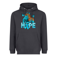 Smoke Hope teal ribbon Ovarian Cancer nails Heavyweight Hoodie - NancyCooperArtShop