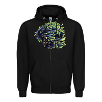 Black Sea Coral Zipper Hoodie - LillyAllenDesigns