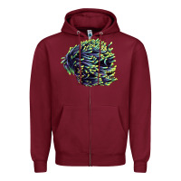 Burgundy Sea Coral Zipper Hoodie - LillyAllenDesigns