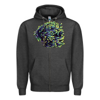 Charcoal Heather Sea Coral Zipper Hoodie - LillyAllenDesigns