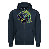 Navy Sea Coral Zipper Hoodie - LillyAllenDesigns