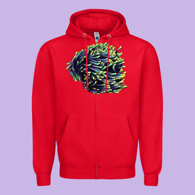 Sea Coral Zipper Hoodie Designed By Lillyallendesigns