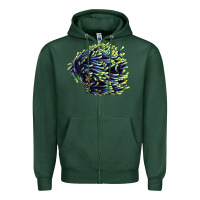 Sports Green Sea Coral Zipper Hoodie - LillyAllenDesigns