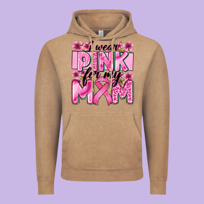 I Wear Pink For My Mom Vintage Hoodie Designed By Zillion Design Studio
