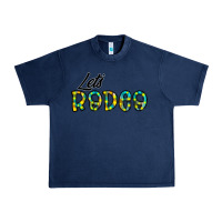 Navy let's rodeo Urban Heavy Tee - CowhideDigitalArt