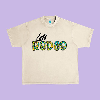 Let's Rodeo Urban Heavy Tee Designed By Cowhidedigitalart