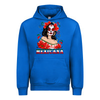 Cobalt Mexicana with Skull Girl Urban Hoodie - texasbilliewilder