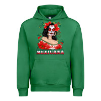 Emerald Mexicana with Skull Girl Urban Hoodie - texasbilliewilder