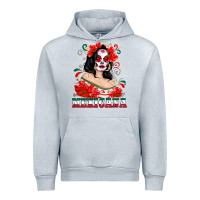 Heather Grey Mexicana with Skull Girl Urban Hoodie - texasbilliewilder