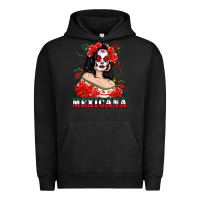 Pigment Black Mexicana with Skull Girl Urban Hoodie - texasbilliewilder