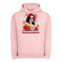 Pigment Salmon Mexicana with Skull Girl Urban Hoodie - texasbilliewilder
