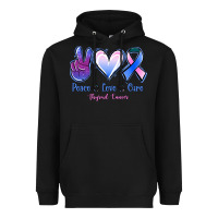 Black Peace love cure Thyroid Cancer Heavyweight Hoodie - NancyCooperArtShop