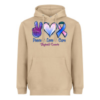Mushroom Peace love cure Thyroid Cancer Heavyweight Hoodie - NancyCooperArtShop