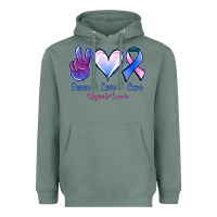 Sage Peace love cure Thyroid Cancer Heavyweight Hoodie - NancyCooperArtShop